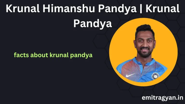 Krunal Himanshu Pandya | Krunal Pandya